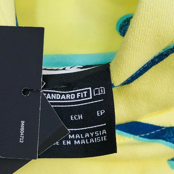 Nike Sweatshirt Girl's Swoosh Sportswear 3D Print Hooded Yellow Blue DC3429-712 - Picture 9 of 9